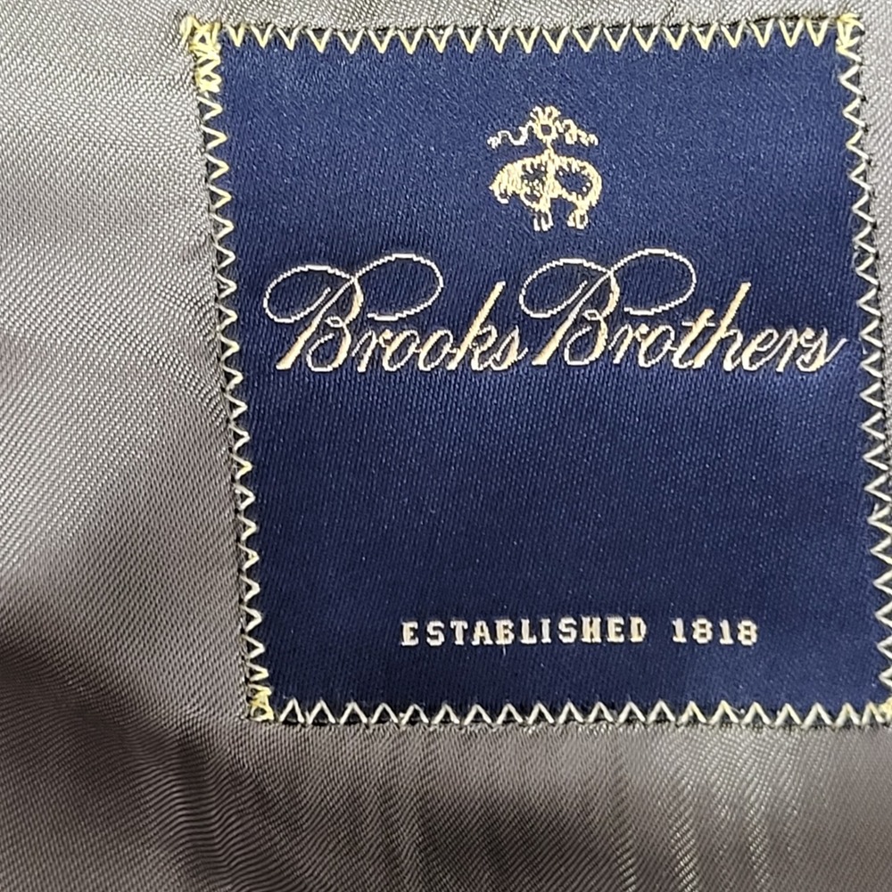 Brooks Brothers Blazer Mens 42R Brown Pinstripe Wool Sport Coat Old Money - Picture 2 of 14